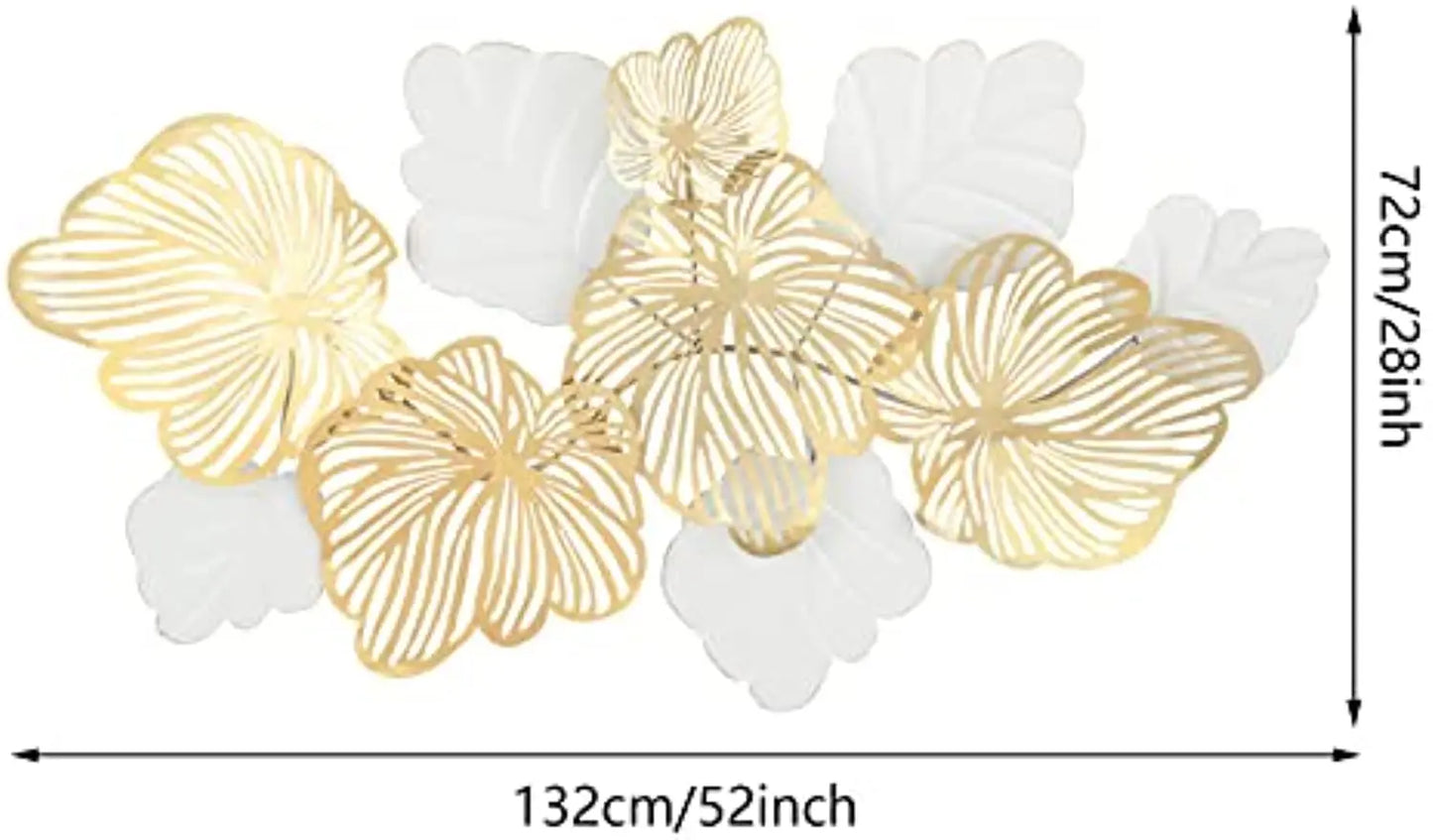 Hign-concerned Chemical 3D Gold Flower Leaves Wall Decor