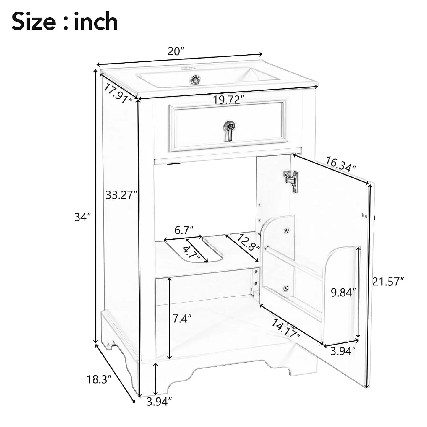 Modern Engineered Wood Bathroom Vanity With Single Sink