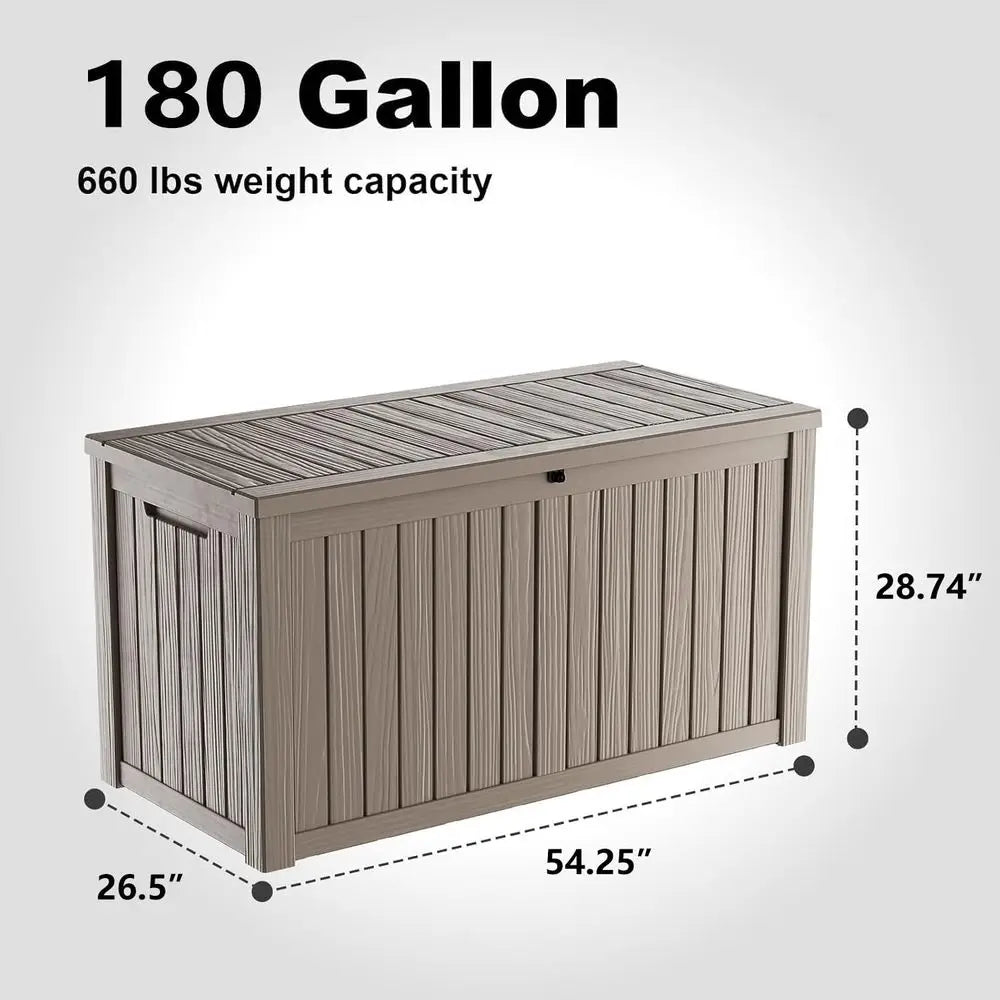 Outdoor Storage Box Lockable Resin Deck Box Reinforcement