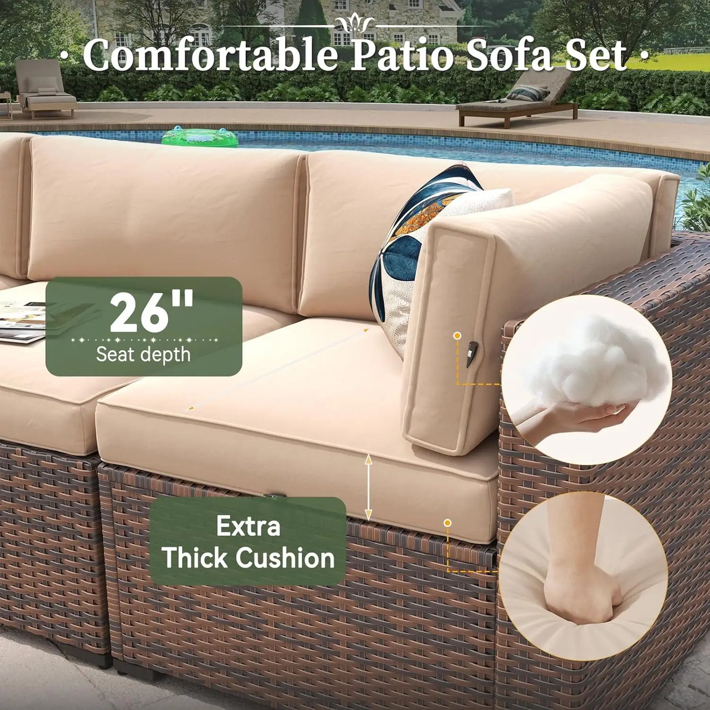 Outdoor Wicker Patio Furniture Set With Fire Pit Table
