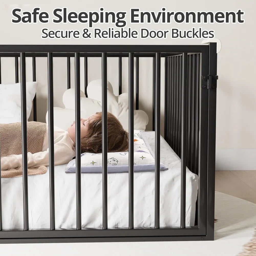 DAFIFY Montessori Floor Bed Frame With Guardrails