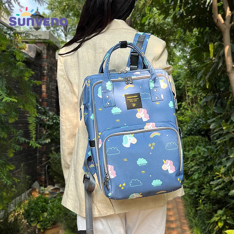 Sunveno Stylish Upgrade Diaper Bag Backpack Multifunction