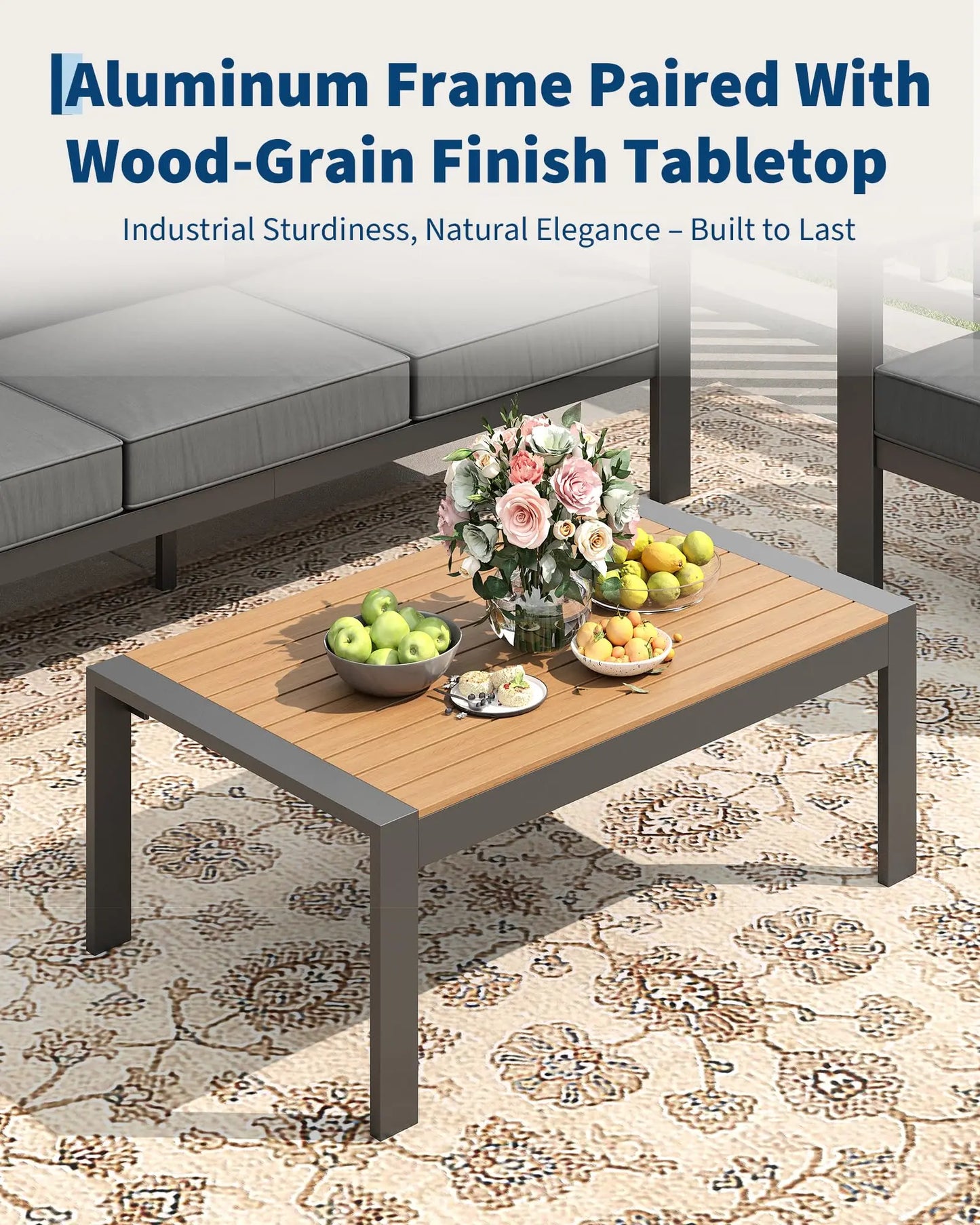 HiMISS 7 Seat Aluminum Patio Furniture Set With Cushions