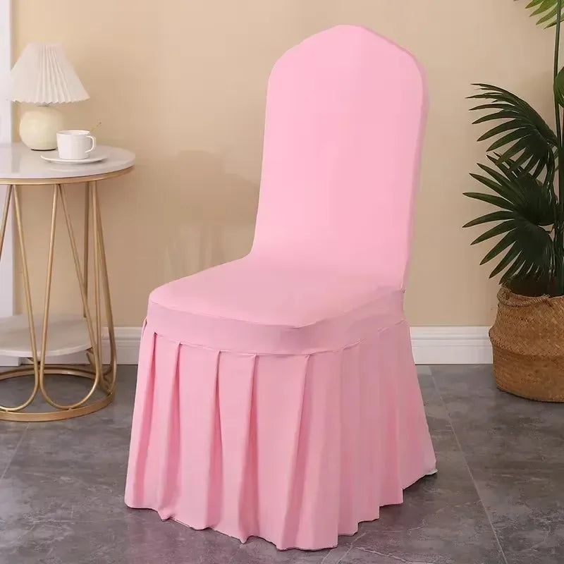 Pleated Spandex Chair Cover For Hotel Banquet And Wedding Events