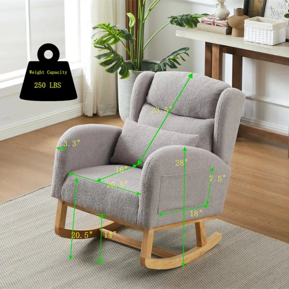 DAFIFY Teddy Upholstered Rocking Glider Chair Mid Century