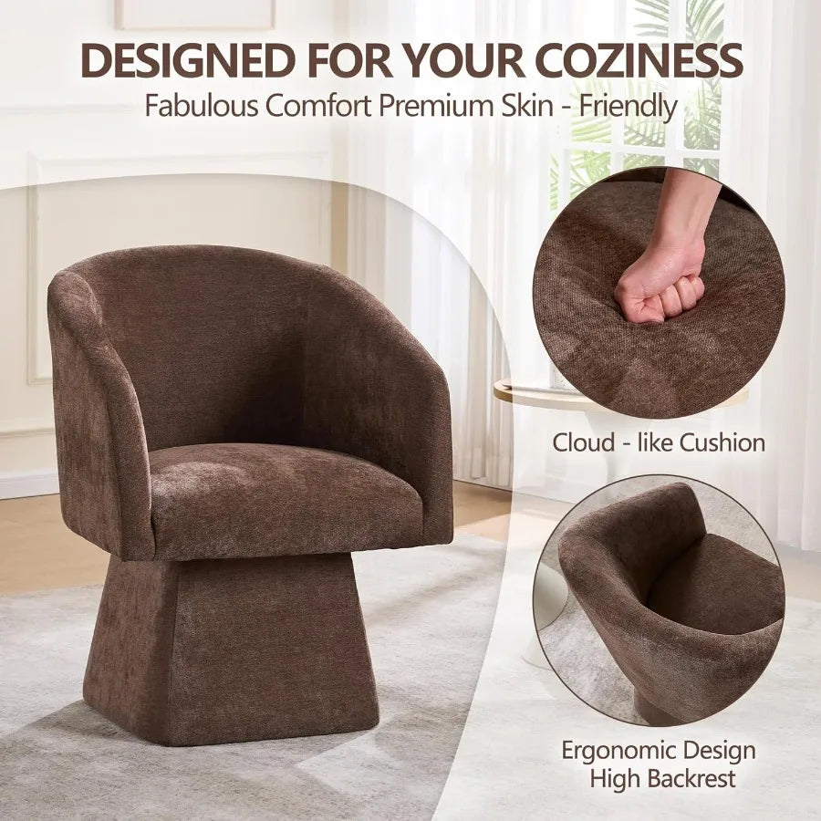 Hign-concerned Swivel Vanity Armchair Upholstered Makeup Chair