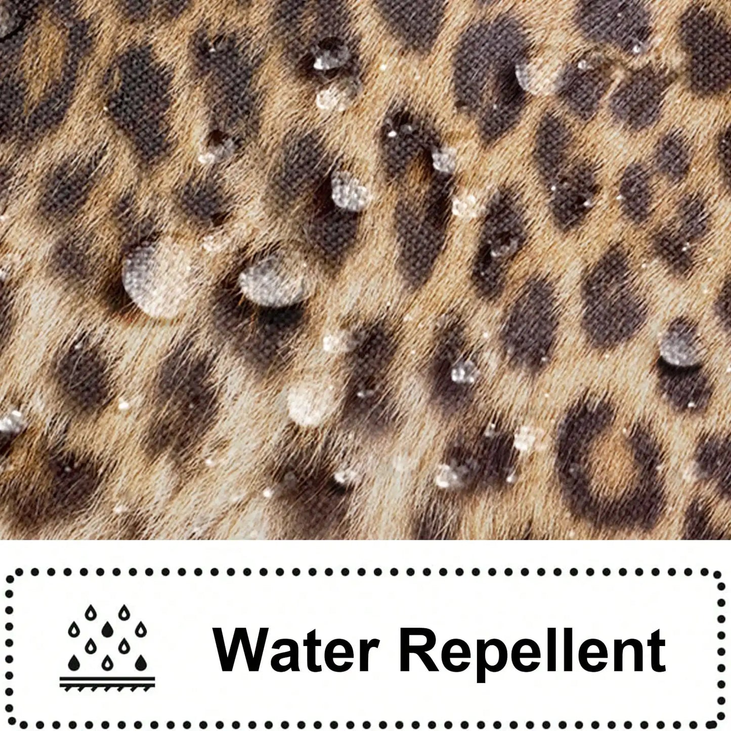 Leopard Pattern Polyester Shower Curtain Set With Bath Accessories
