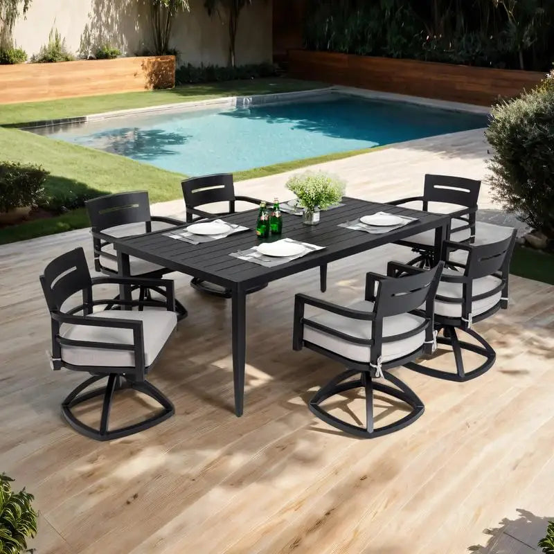Outdoor Patio Furniture Aluminum Swivel Rockers Set