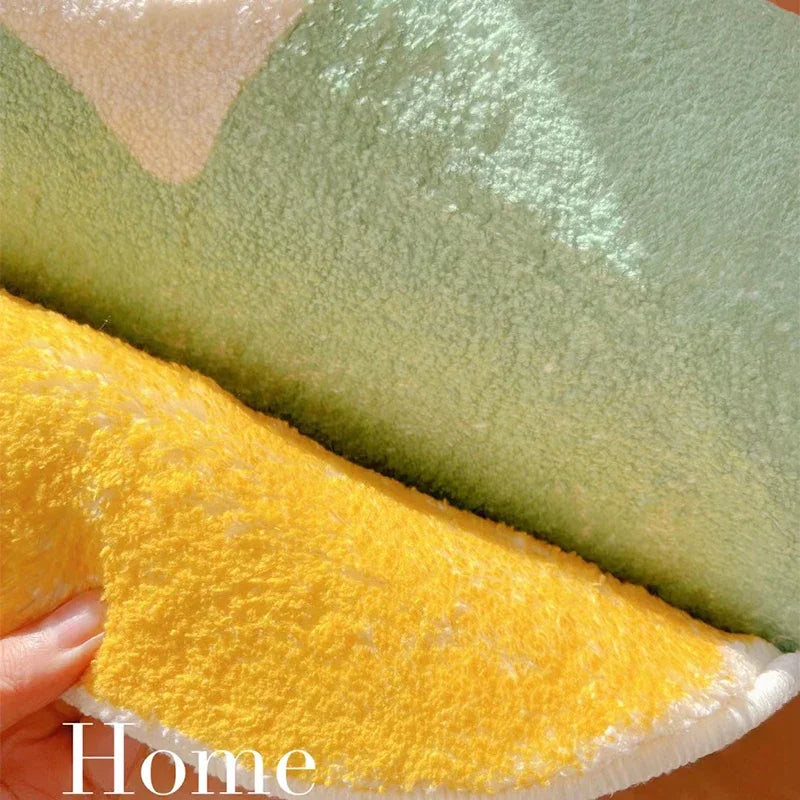 Facaishu Soft Fluffy Bedroom Floor Mat Flower Design Rug