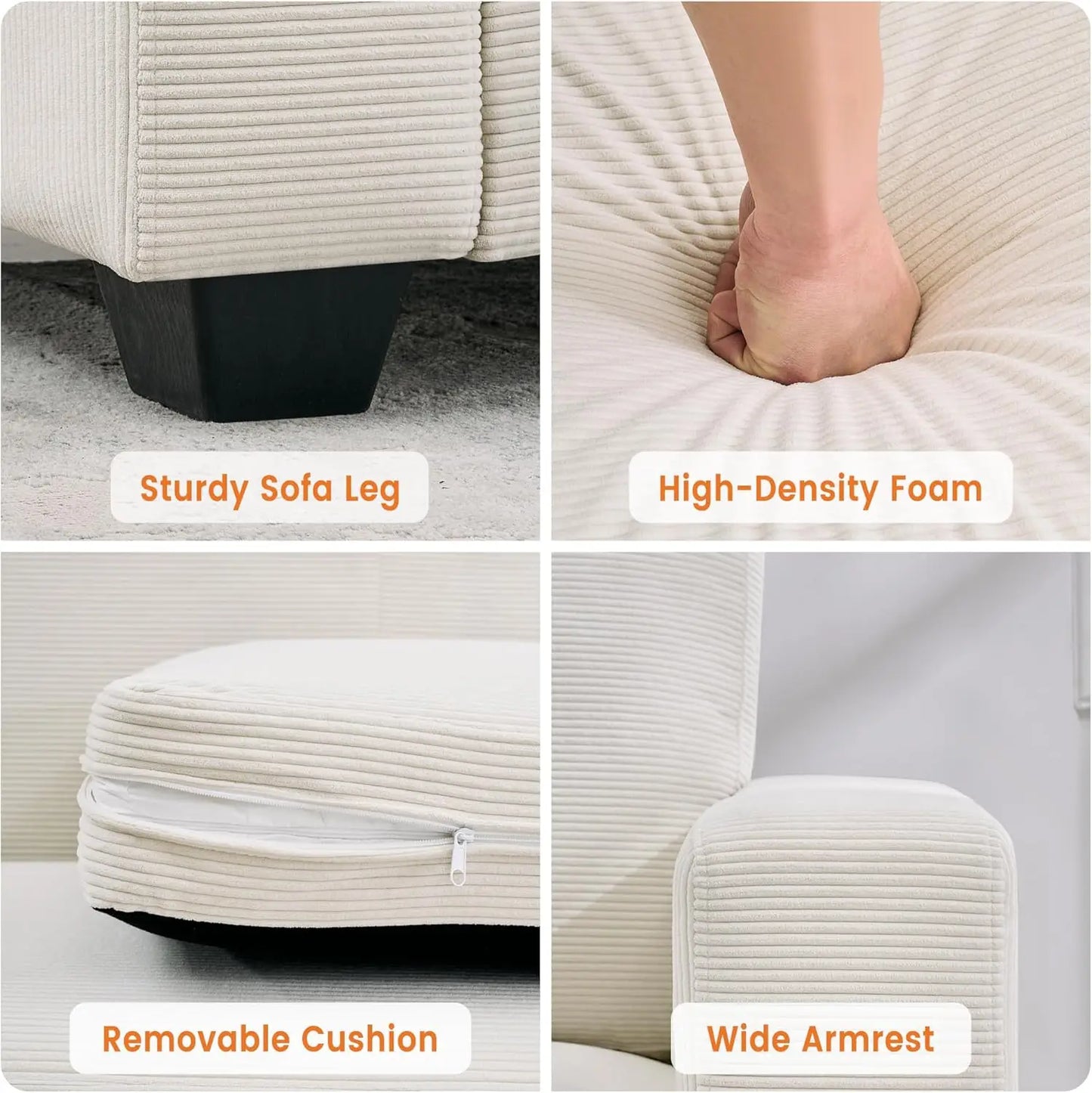 Studyset Corduroy Loveseat Sofa For Living Room Comfort