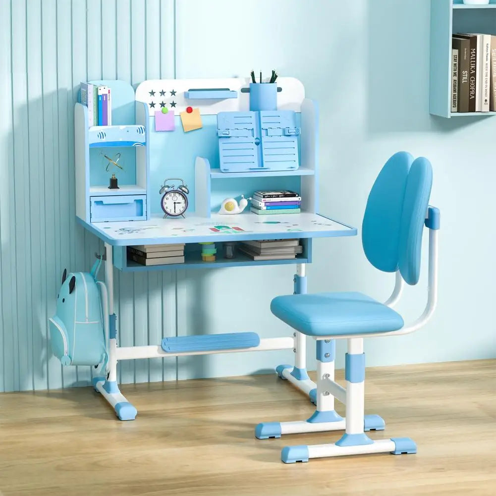 Height Adjustable Kids Study Desk Chair Set Ergonomic