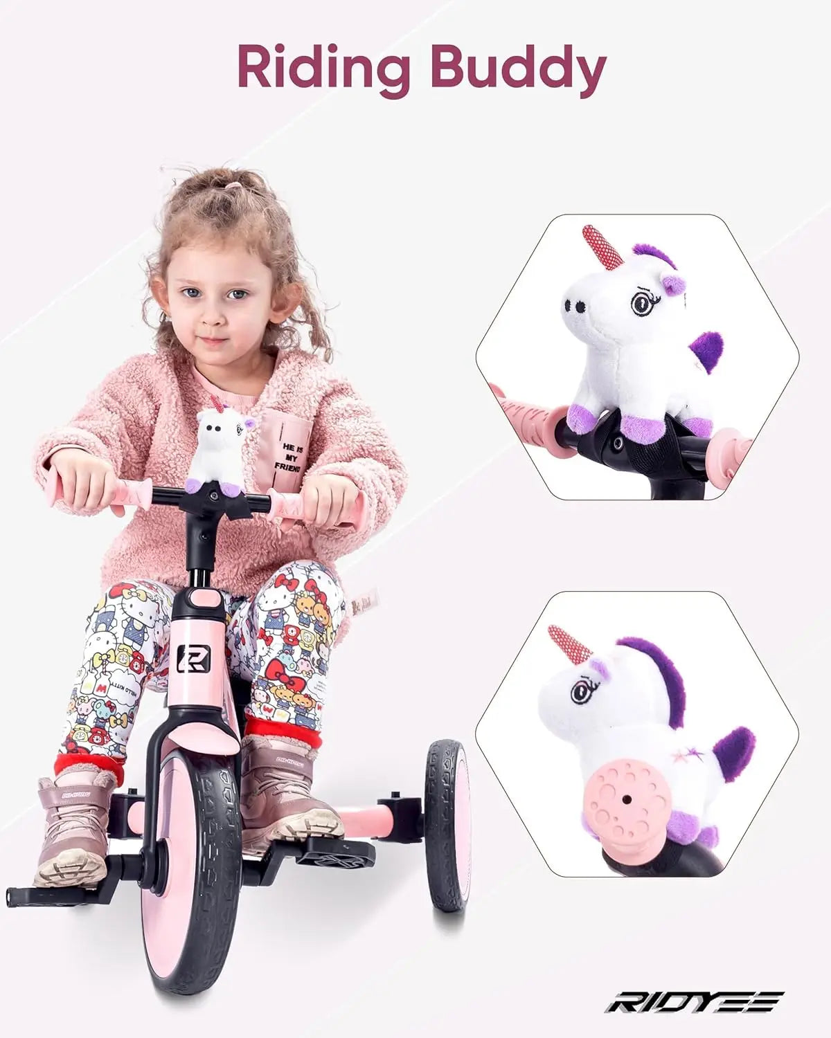 5-In-1 Convertible Tricycle For Toddlers With Safety Belt