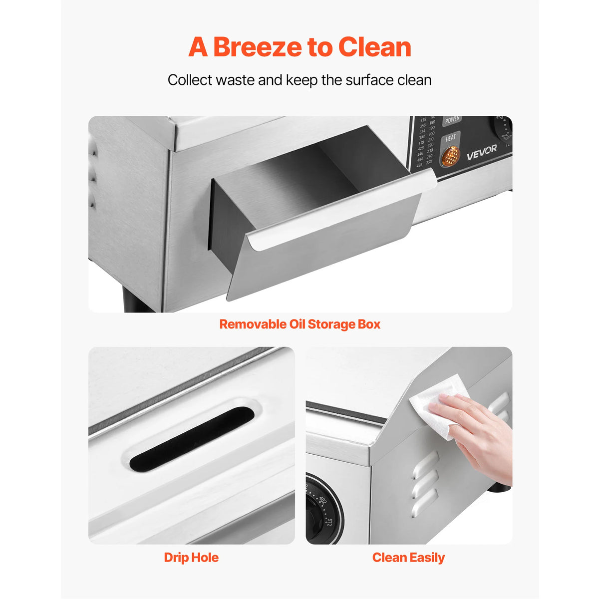 SucceBuy Commercial Electric Griddle With Adjustable Temperature Control