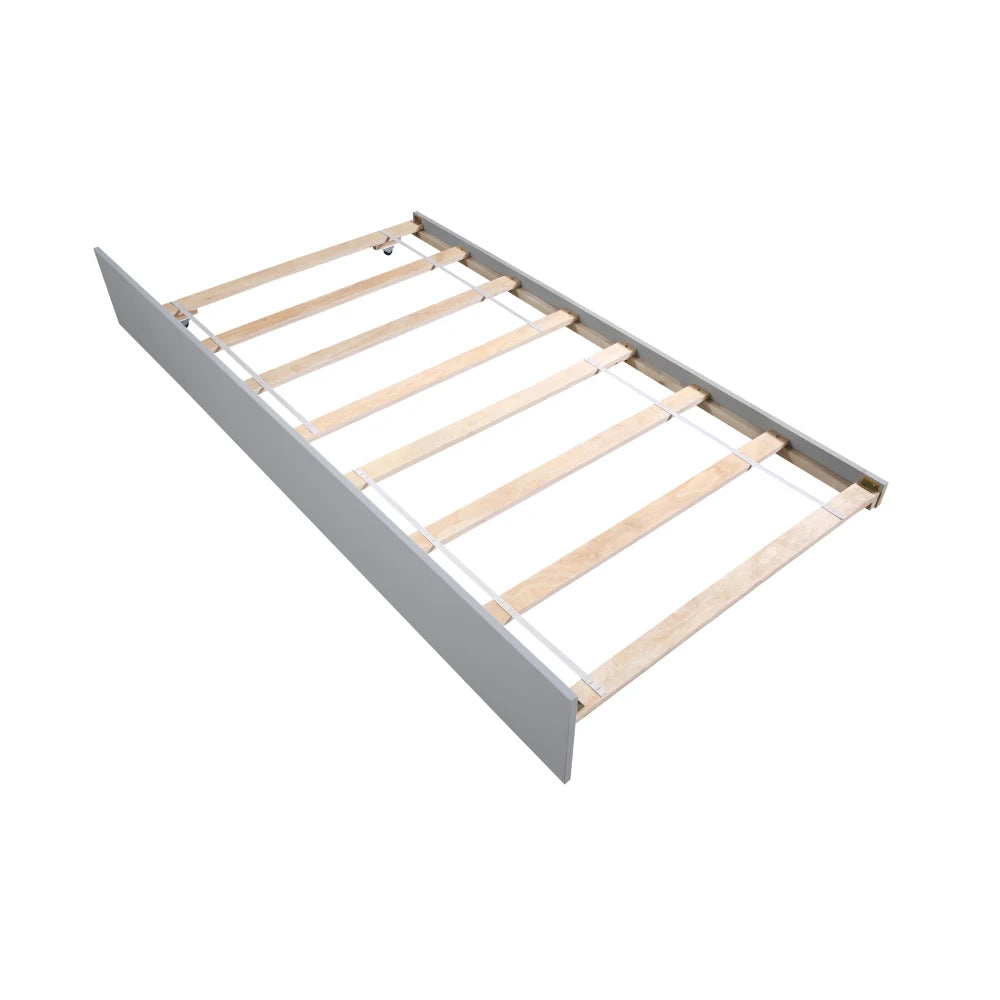 Twin Trundle Bed, Platform Frame With Headboard And Footboard