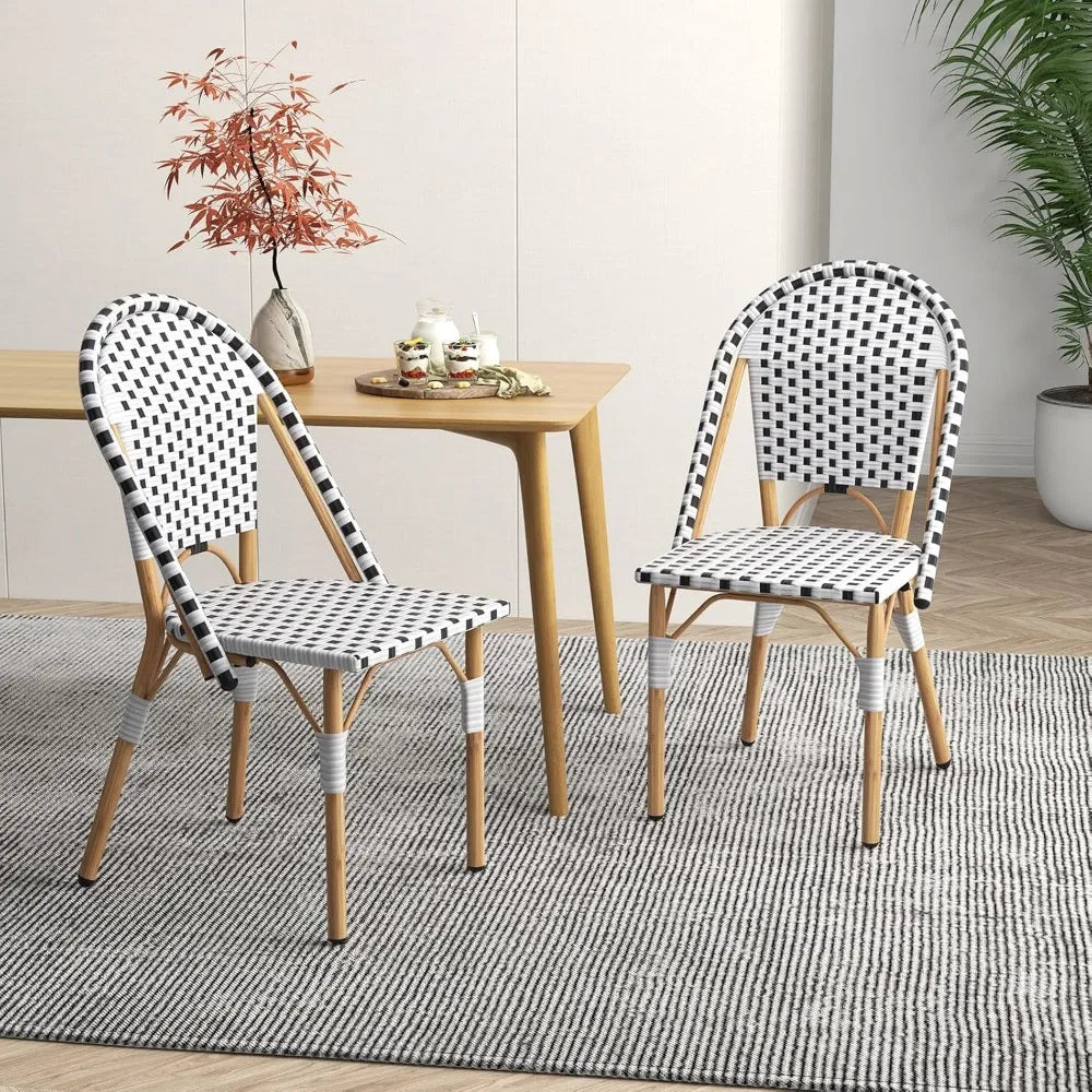 MKDK French Bistro Outdoor Dining Chair Set Of Four