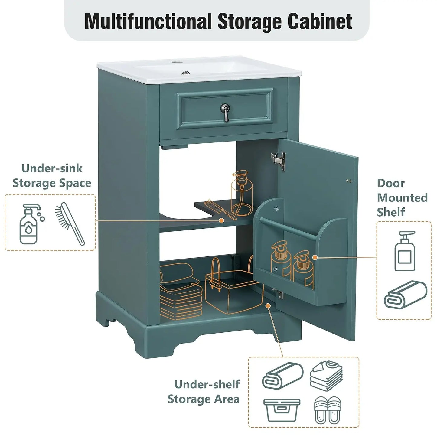Modern Engineered Wood Bathroom Vanity With Single Sink