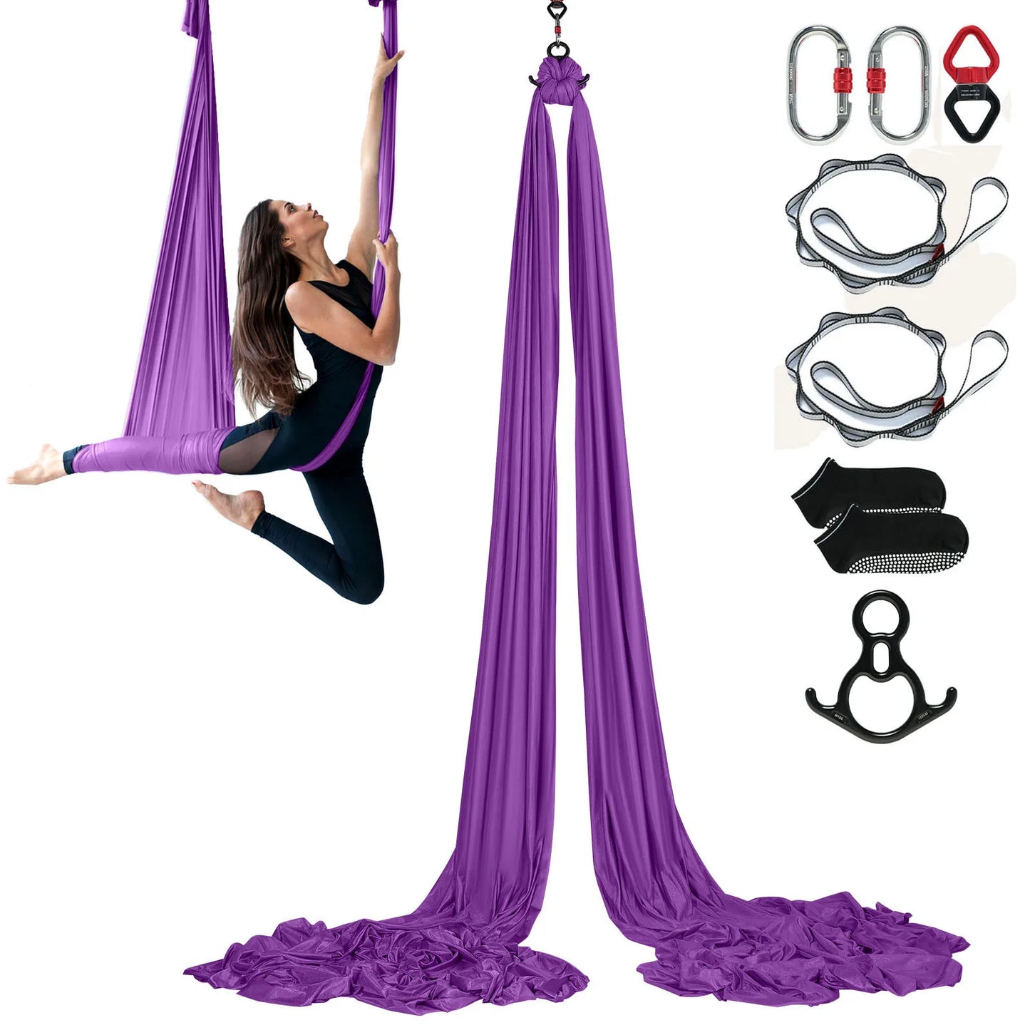 SucceBuy Aerial Yoga Hammock And Swing Starter Kit All