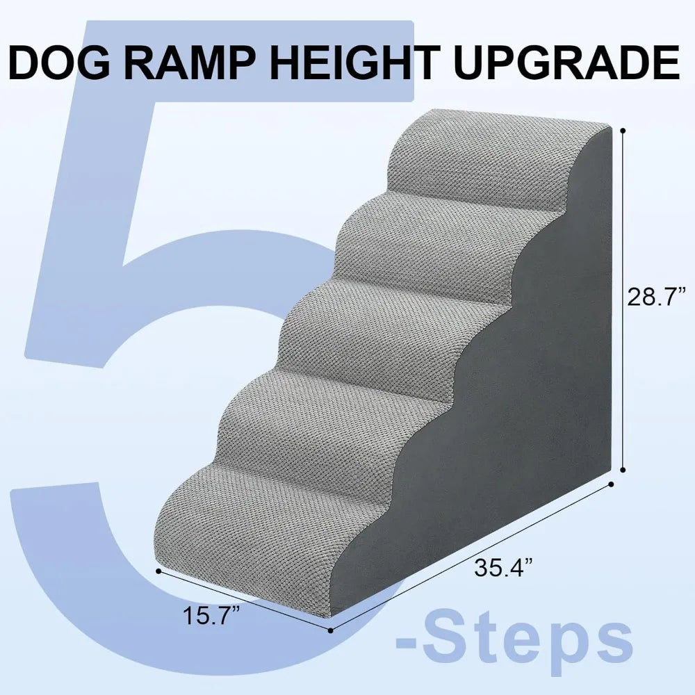 Dog Staircase for Bed 5 Step Non Slip Ramp Small Dogs
