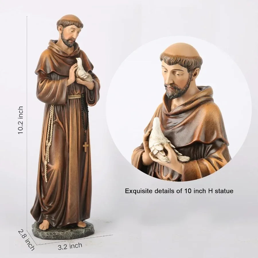 High-concerned Catholic Saint Francis Statue Garden Figurine