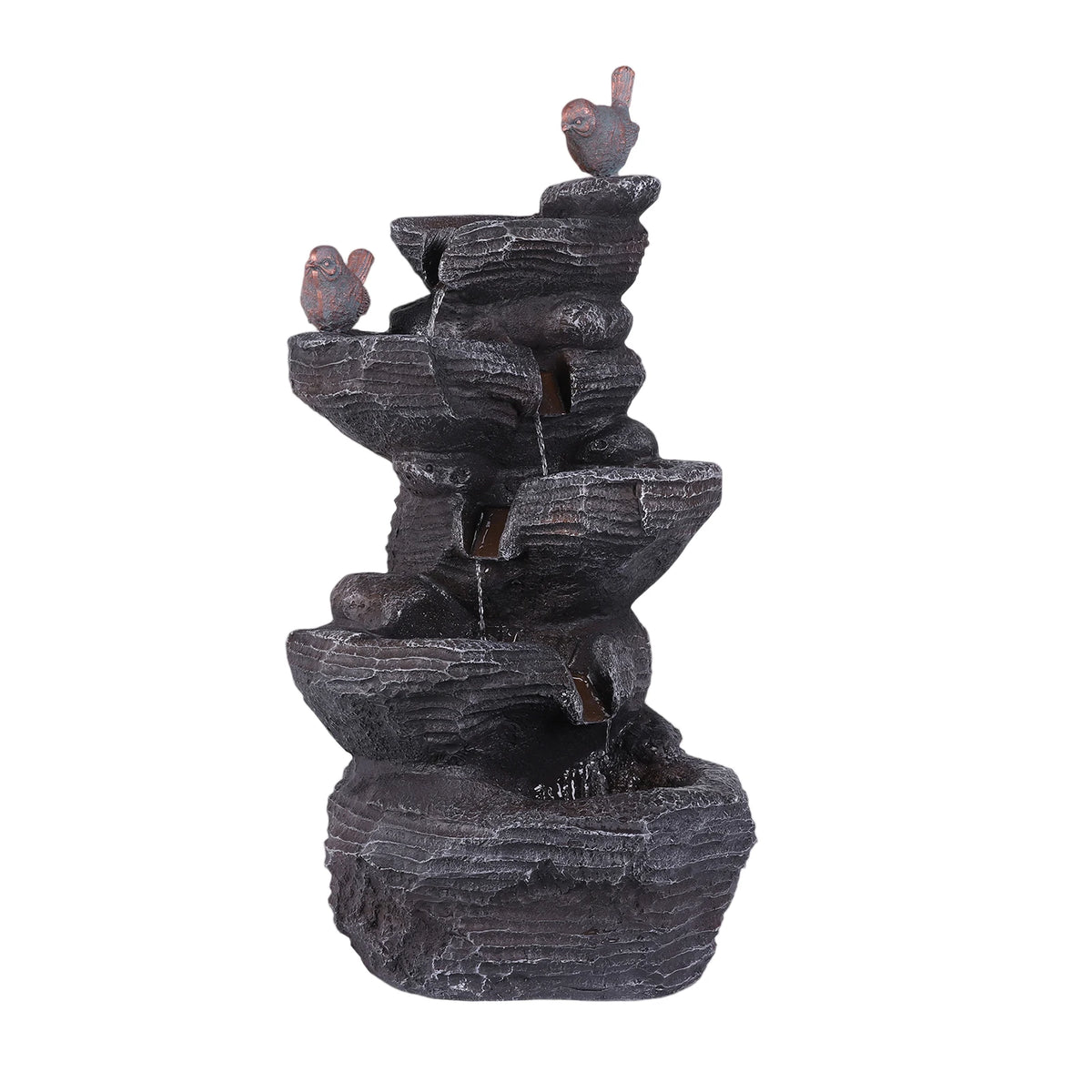 APWIKOGER Rock Waterfall Fountain With LED Lights Garden Decor
