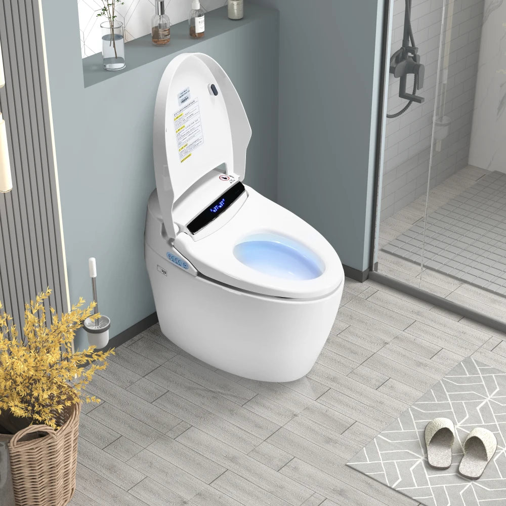 Smart Toilet With Heated Bidet Seat Auto Open Close