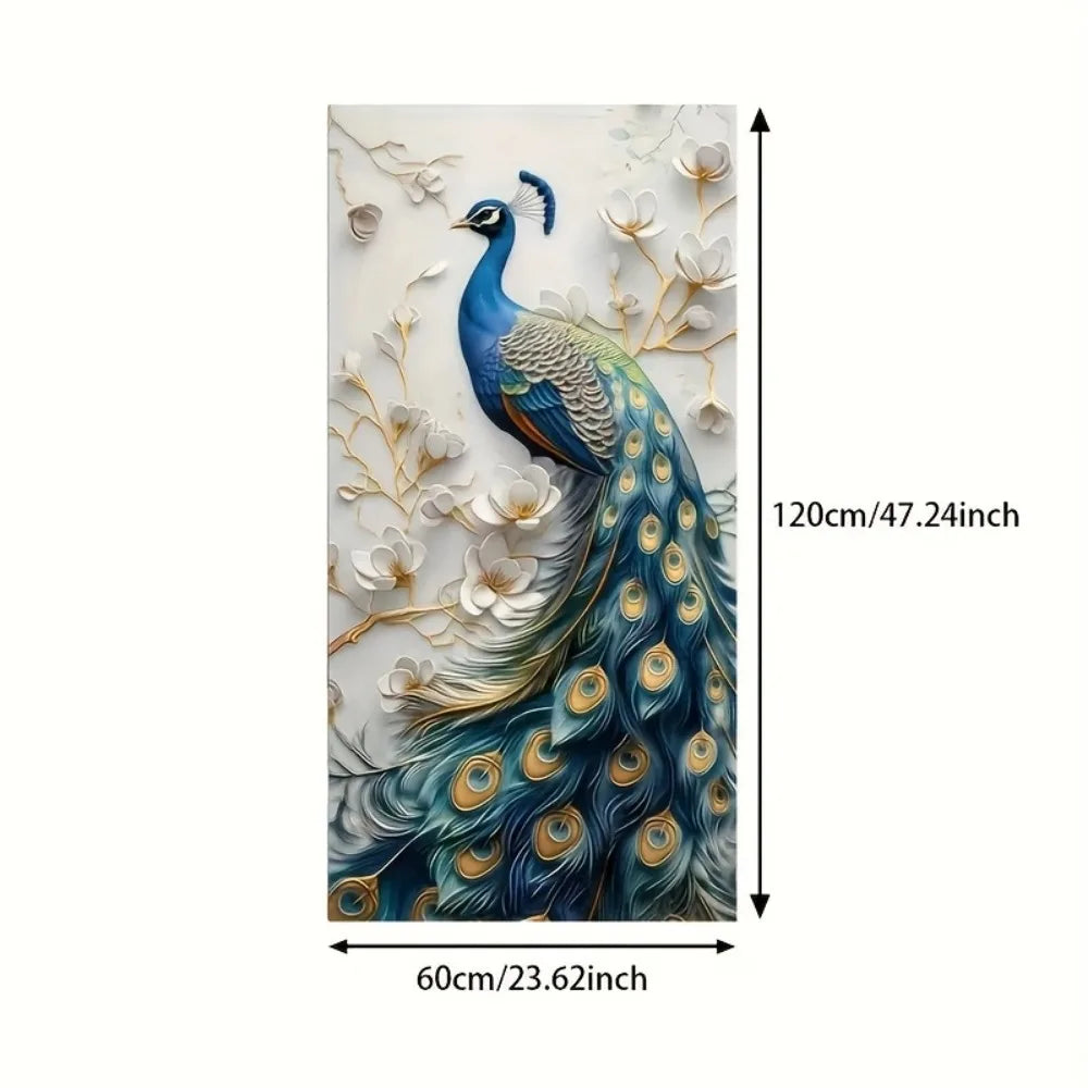 Hign-concerned Peacock Canvas Wall Art With Wood Frame