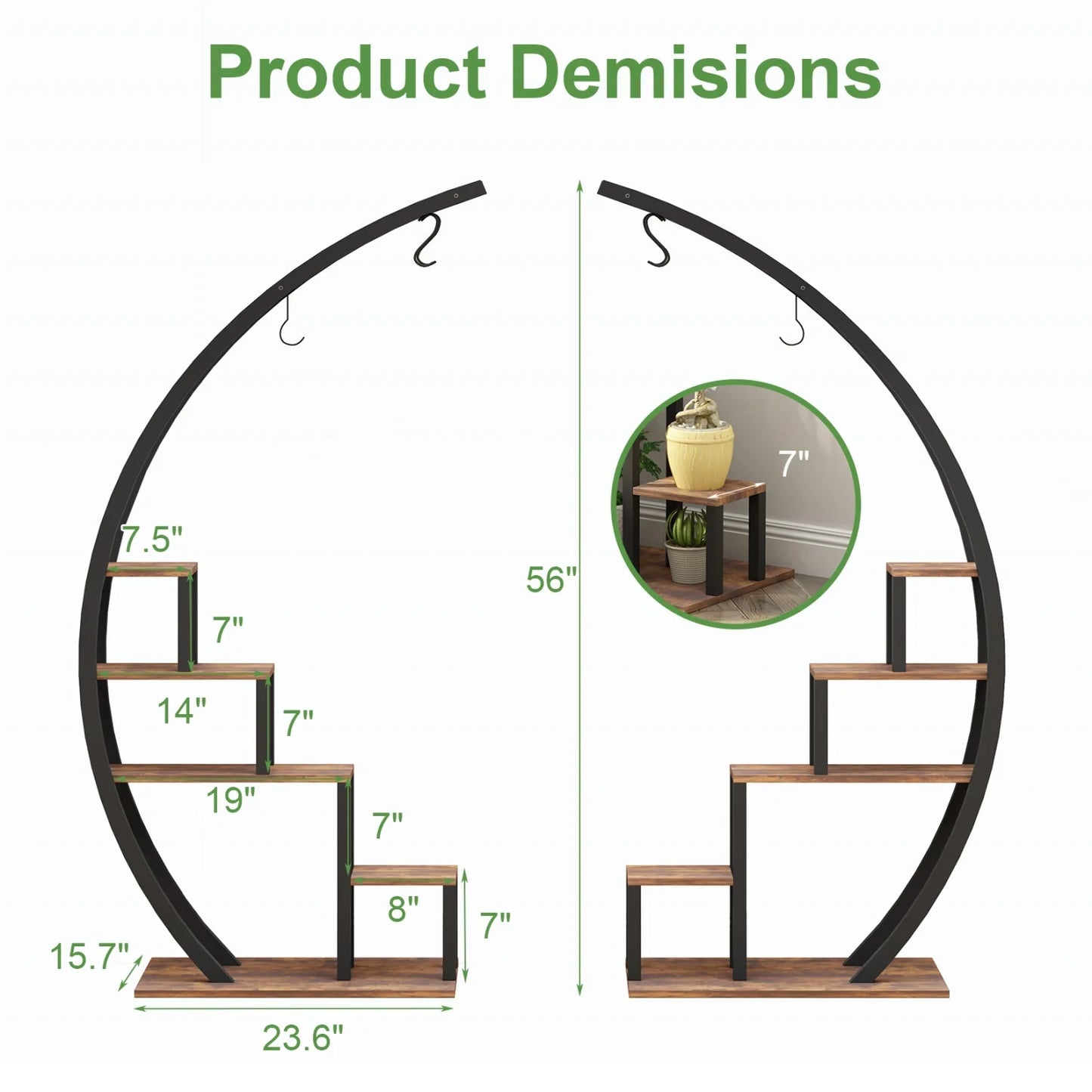 HiMISS Two Pack Five Tier Plant Stand Indoor Outdoor Plant Shelf