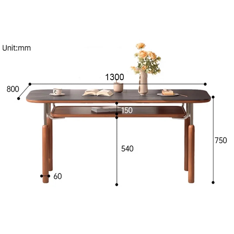 Fosanmi Modern Rock Slab Dining Table For Kitchen Dining