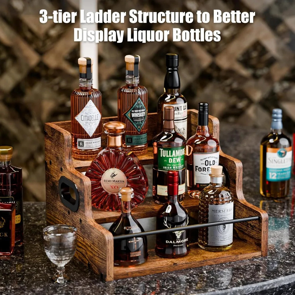 NBVCX Three Tier Countertop Liquor Display Shelf Organizer