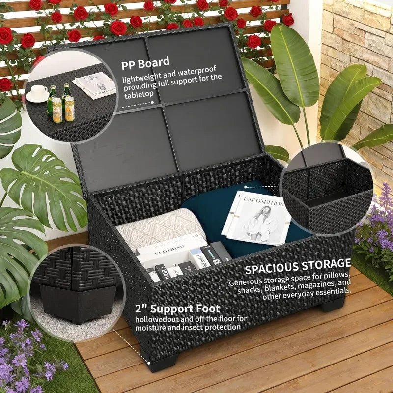 Outdoor Propane Fire Pit Table Seven Piece Patio Set