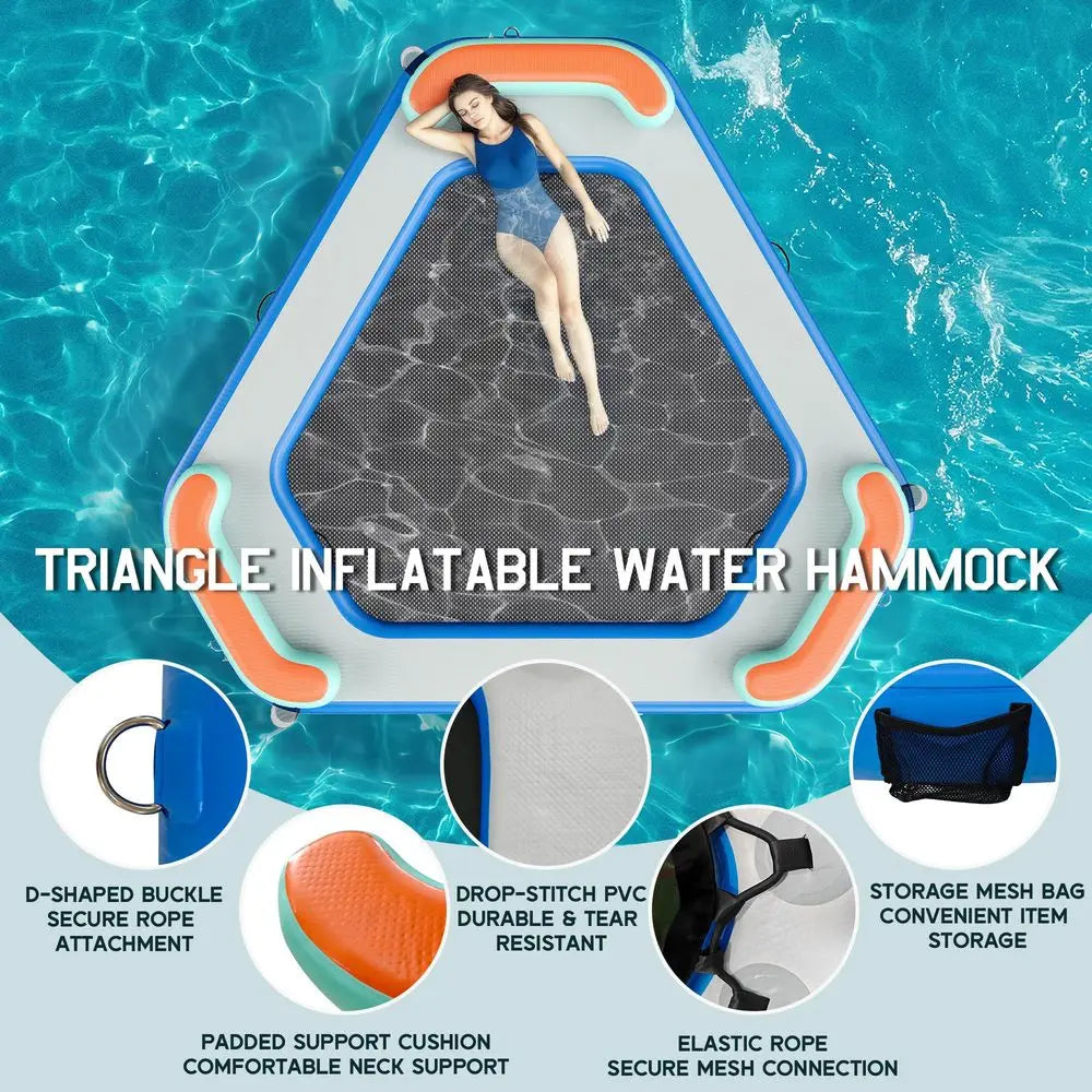 Water Hammock Float With Soft Ladder And Cup Holders