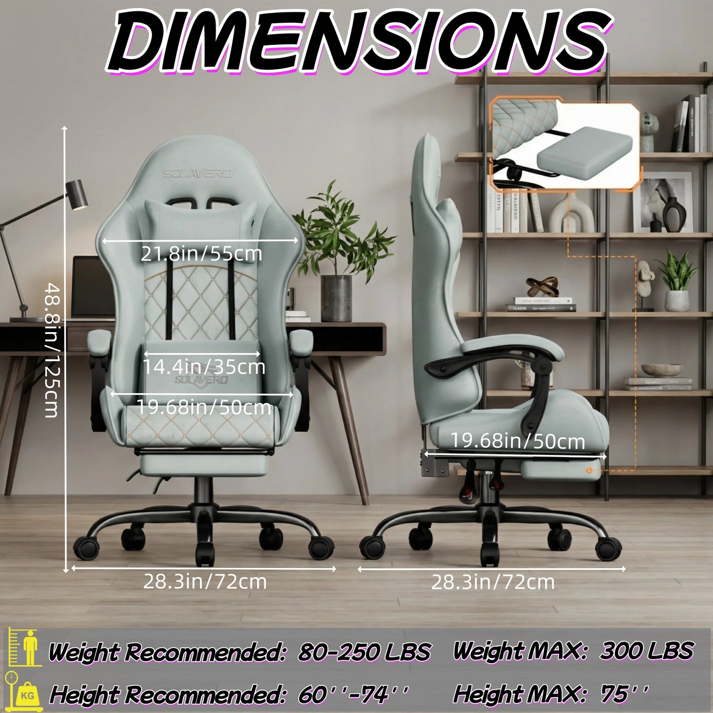 Massage Gaming Chair Ergonomic Office Chair With Headrest
