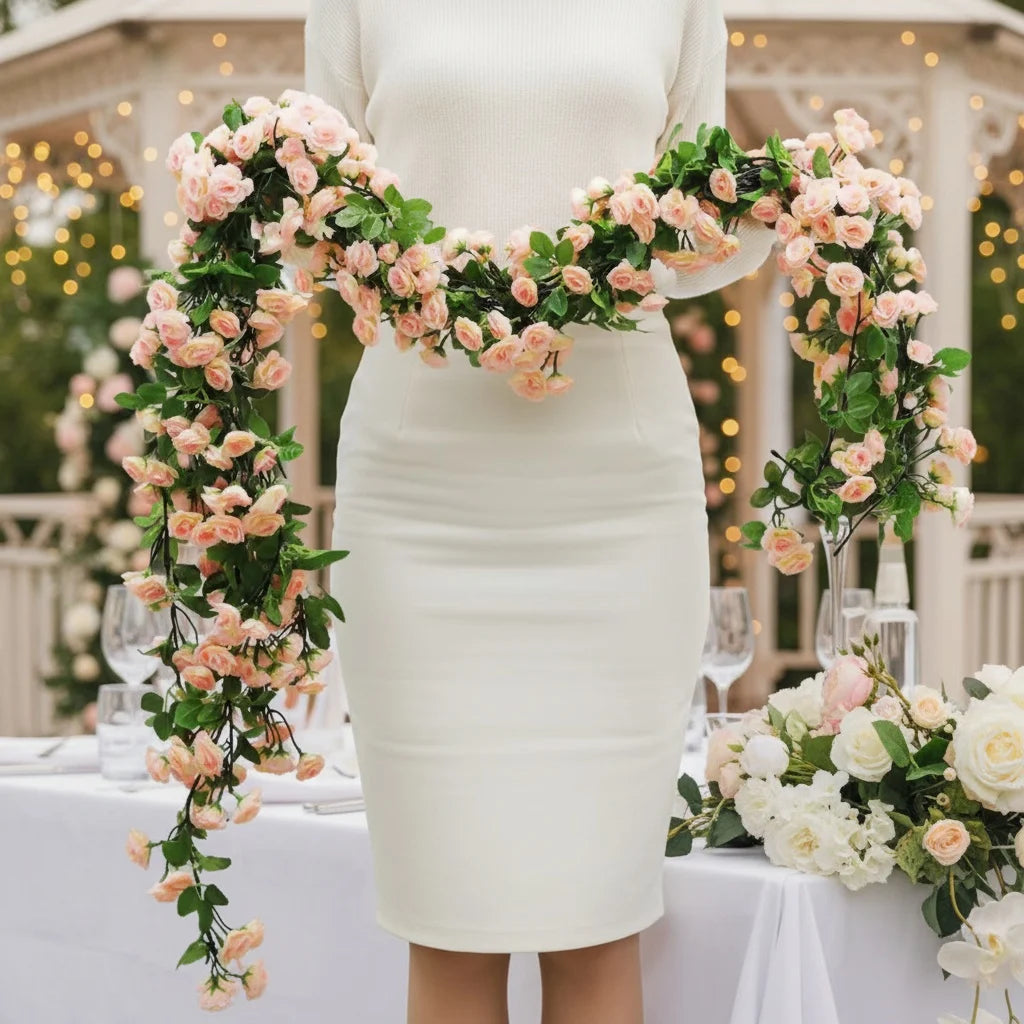 Artificial Rose Flower Vine Elegant Wedding Decoration