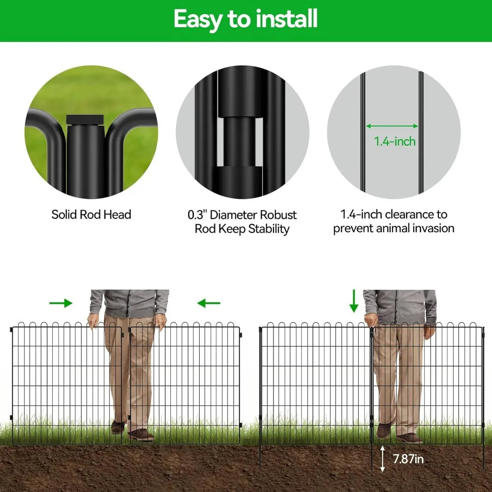 MKDK Garden Fence And Arch Set With Heavy Duty Arbor Gate