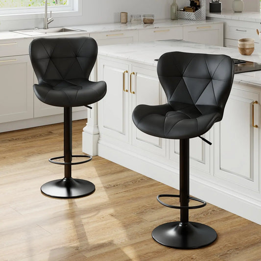 JHK Ergonomic Faux Leather Dining Chairs With Adjustable Backrest