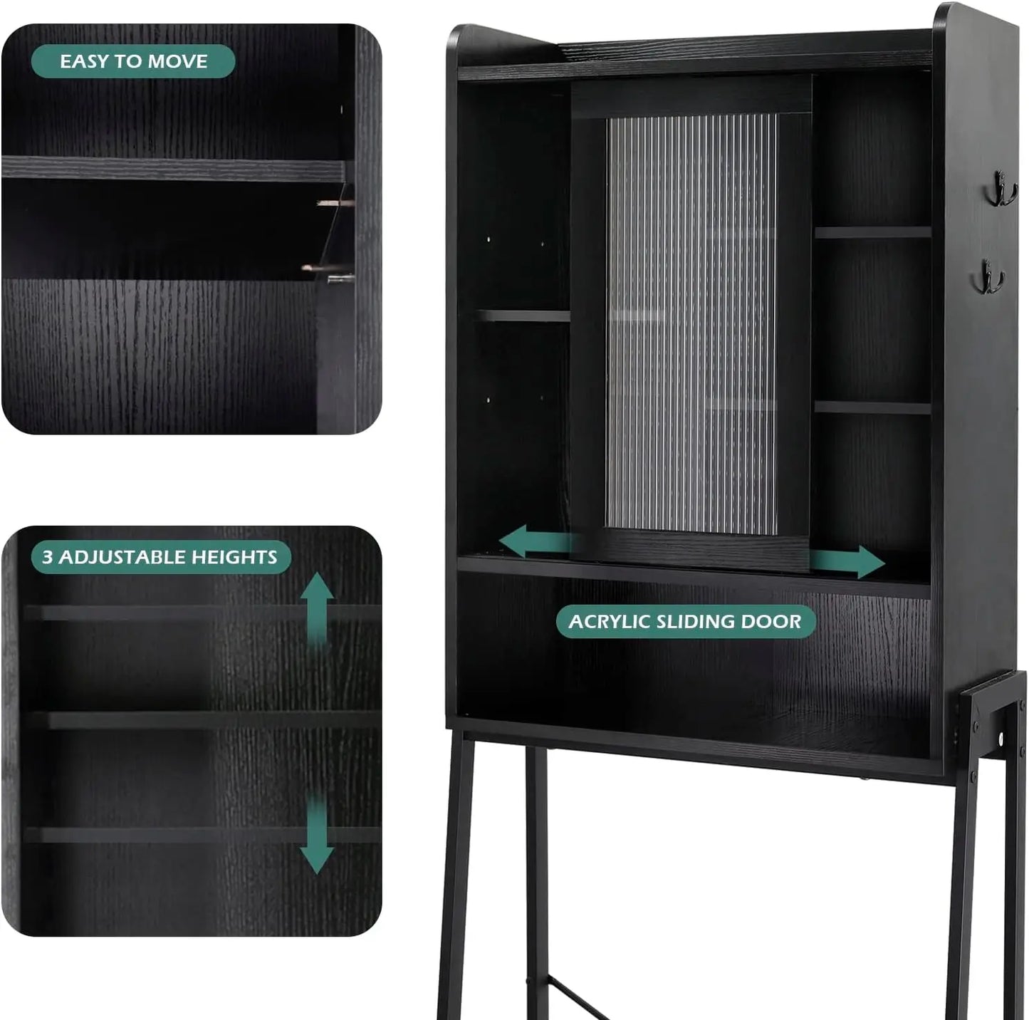 Over Toilet Storage Cabinet With Adjustable Shelves Freestanding