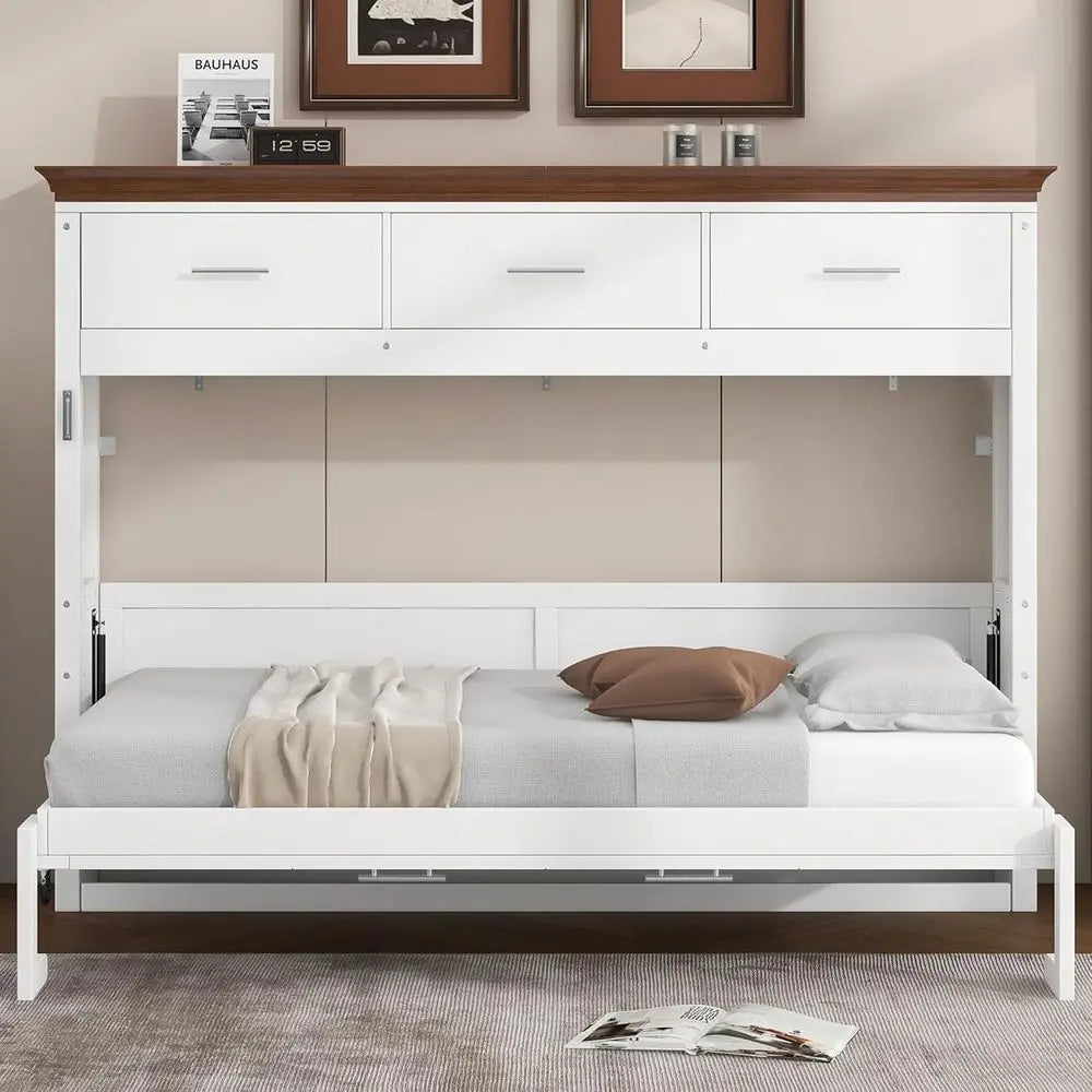 Murphy Bed Cabinet With Storage For Home Office Space Saving