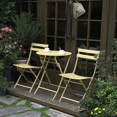 Foldable Outdoor Table And Chair Set For Balcony Patio