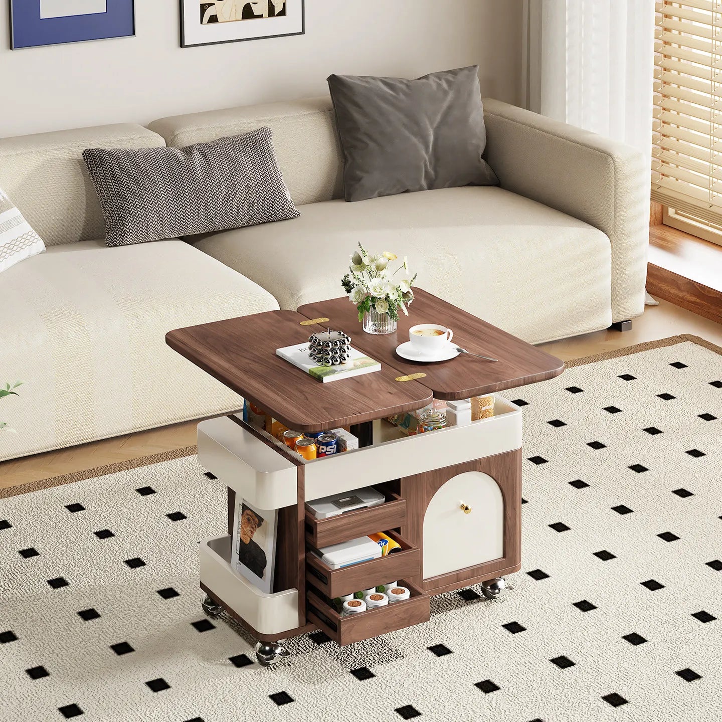 OMGD Luxury Lift Coffee Table for Modern Living Room