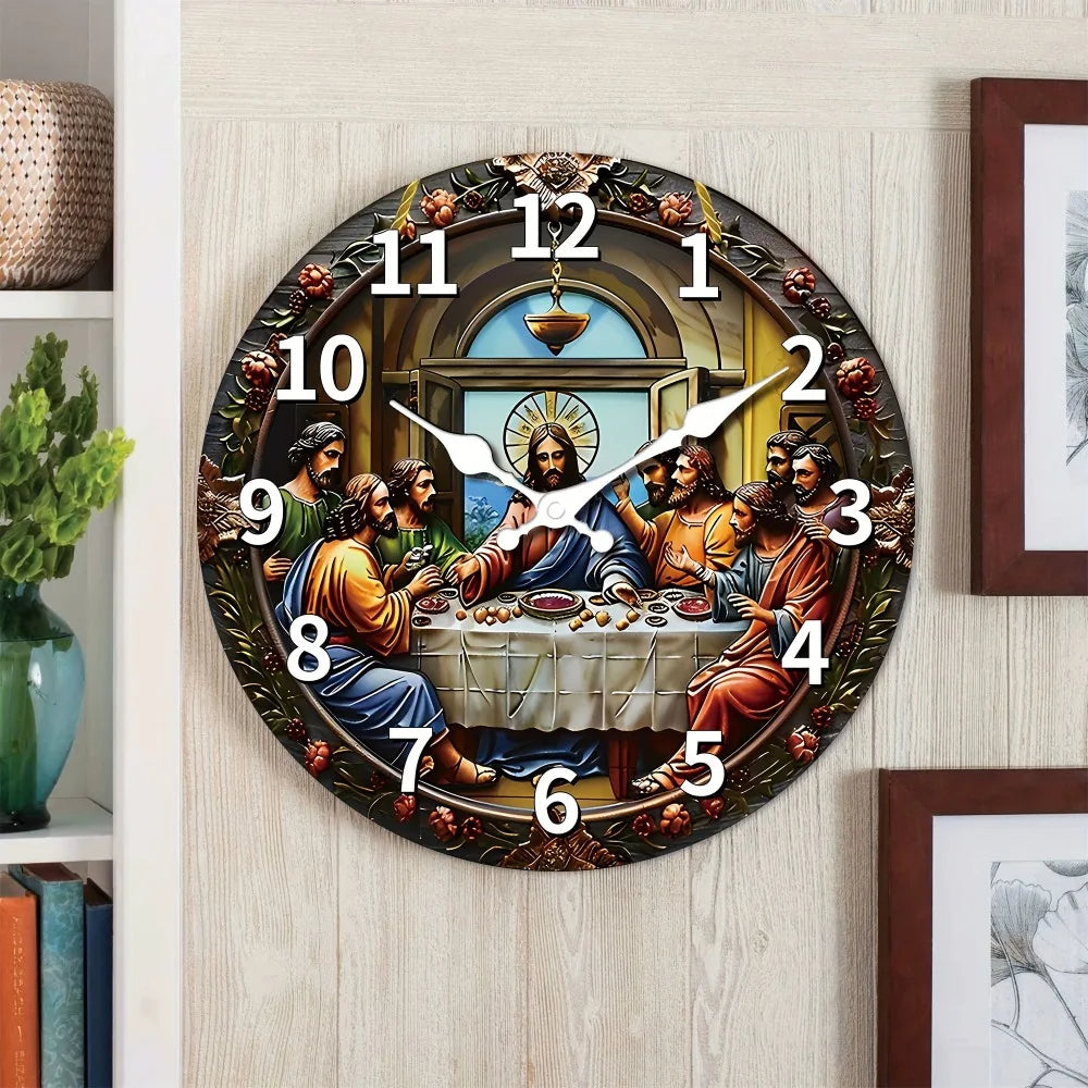 XMSJ Fantasy Themed Wooden Veneer Digital Wall Clock