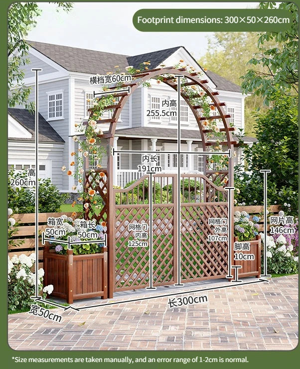 Outdoor Solid Wood Garden Arch Trellis Climbing Vines
