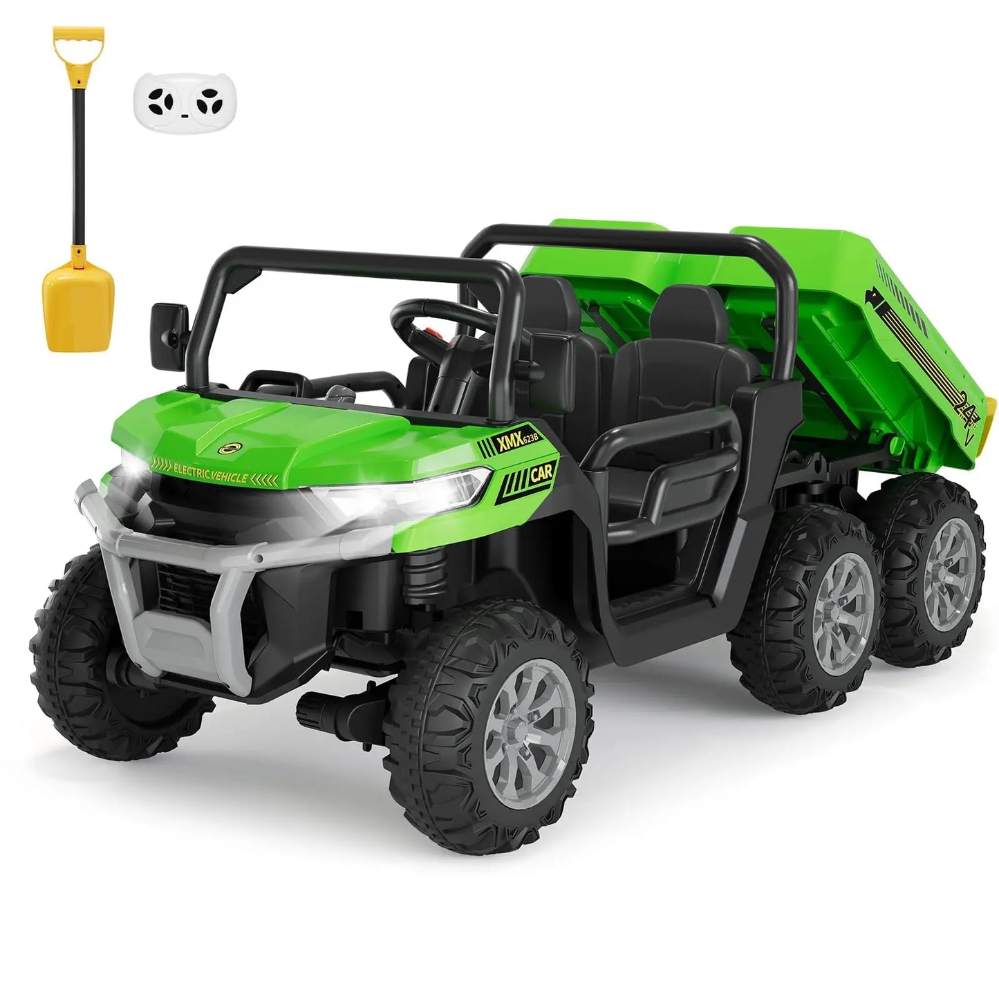 HiMIS 24V 6-Wheel Ride Dump Truck Remote Control Music