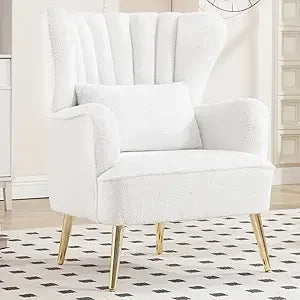 Byellow Velvet Wingback Chairs Set For Living Room