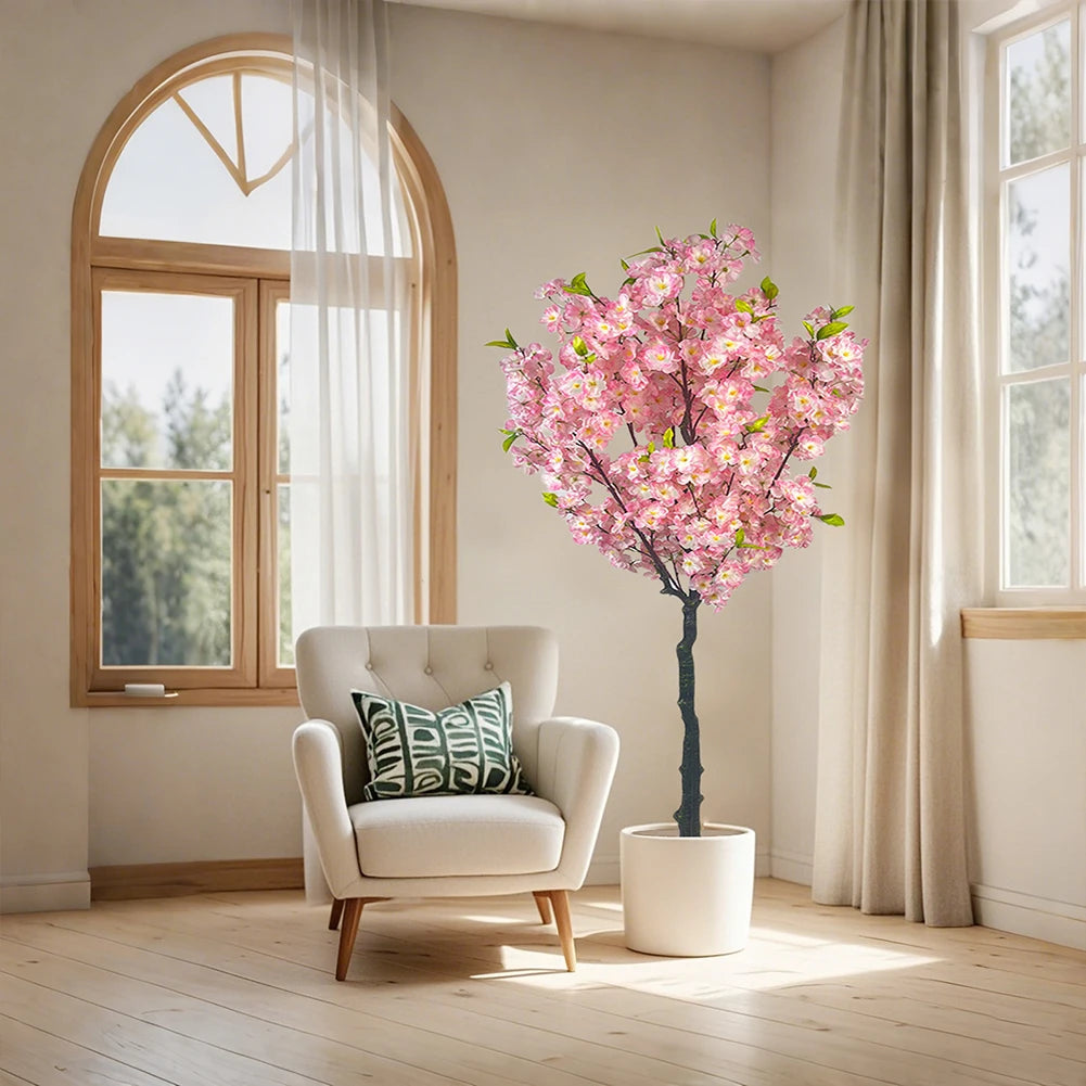 TWISTER.CK Artificial Cherry Blossom Tree Potted Indoor Decor