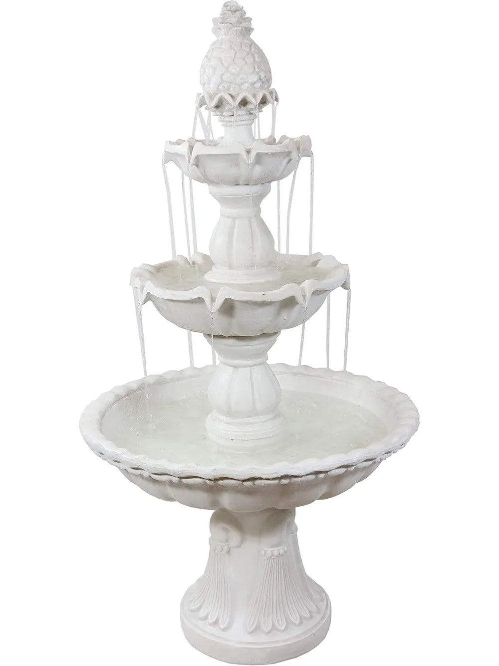 Welcome 3 Tier Water Fountain for Garden with Pineapple Topper