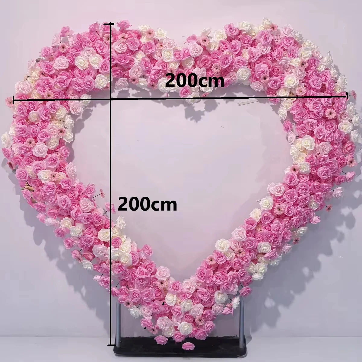 2X2M Heart Wedding Arch With 5D Simulation Roses