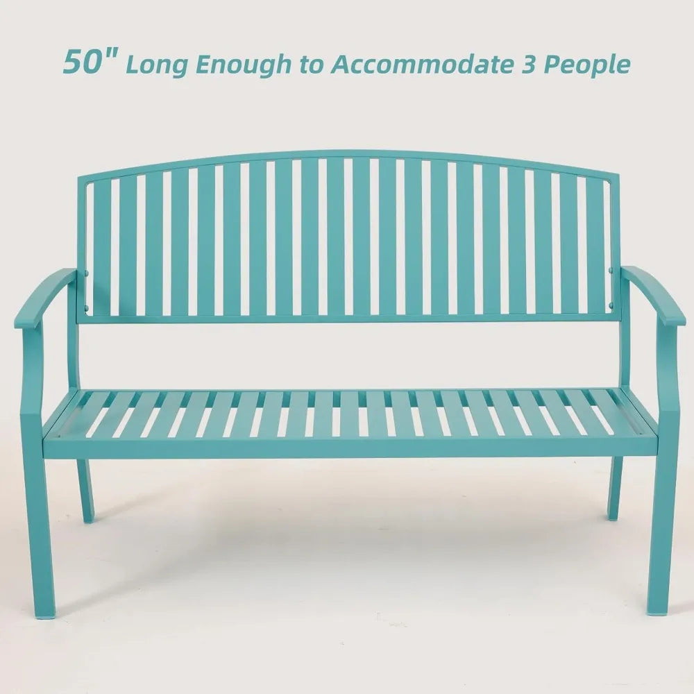 Aluminum Outdoor Bench Weatherproof Patio Garden Loveseat