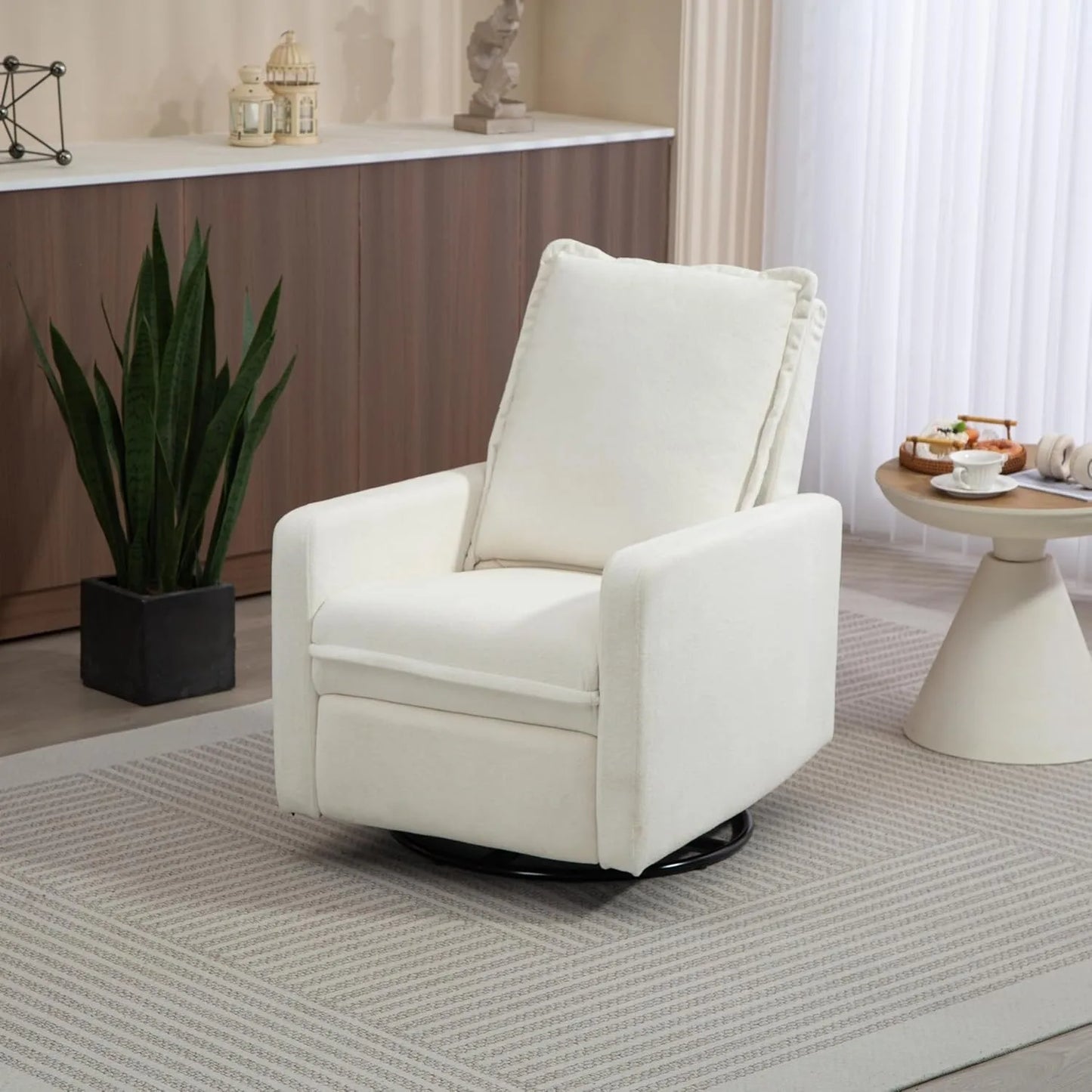 XIUWO 360 Degree Swivel Glider Chair High Back Recliner