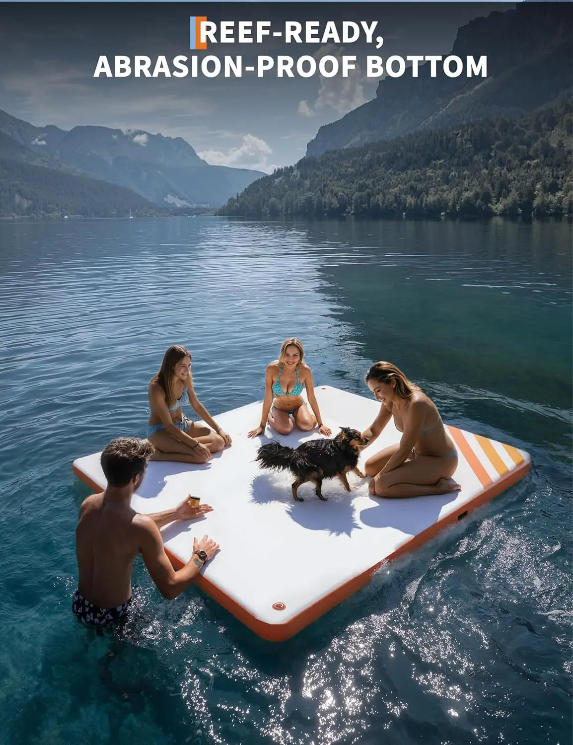 HiMISS Inflatable Floating Dock Platform for Lakes and Pools