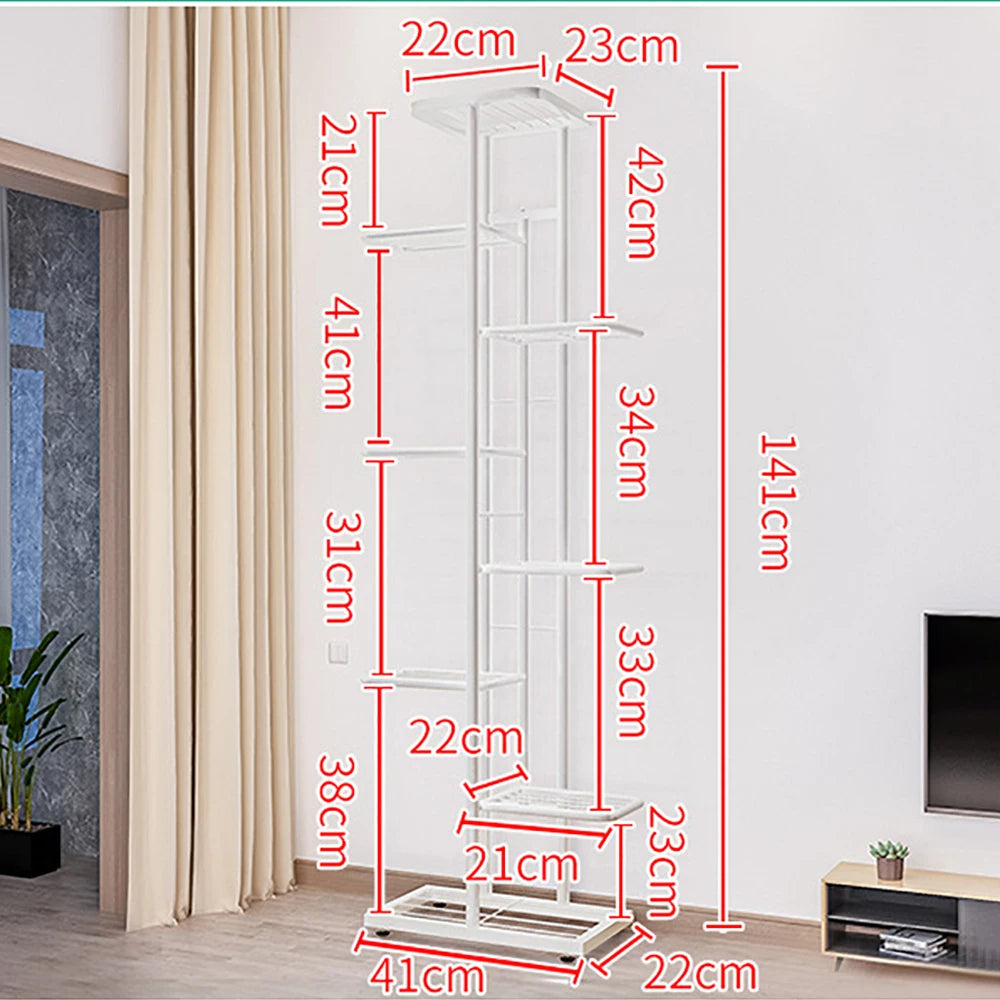 Metal Plant Stand 8-Tier Indoor Outdoor Garden Display